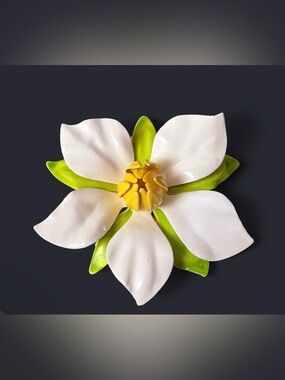 Sarah Coventry Enamel Flower Brooch-Vintage 70s